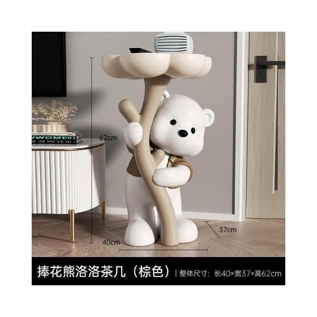 小熊茶几客廳擺件落地存錢罐沙發邊幾床頭櫃可愛傢俱裝飾喬遷禮物