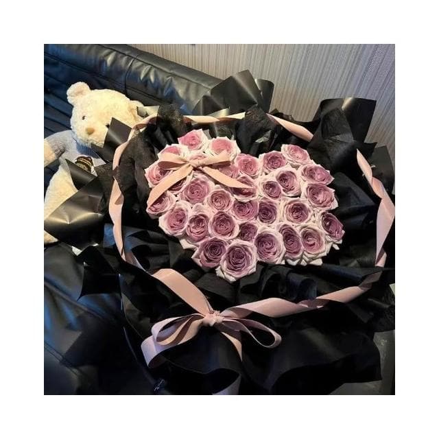 七夕創意禮物 烏梅子醬永生花 仿真花 玫瑰花花束 送女友情人節小禮品