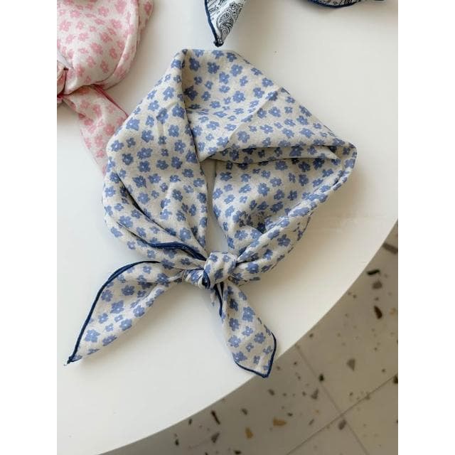 🎗飾間首飾鋪 軟乎方巾碎花波點棉麻領巾圍脖配飾裝飾頭巾文藝復古小清新ins腰巾