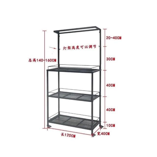 定製 室內陽臺多肉花架可掛補光燈專用多層日式塊根植物架盆栽花盆架子