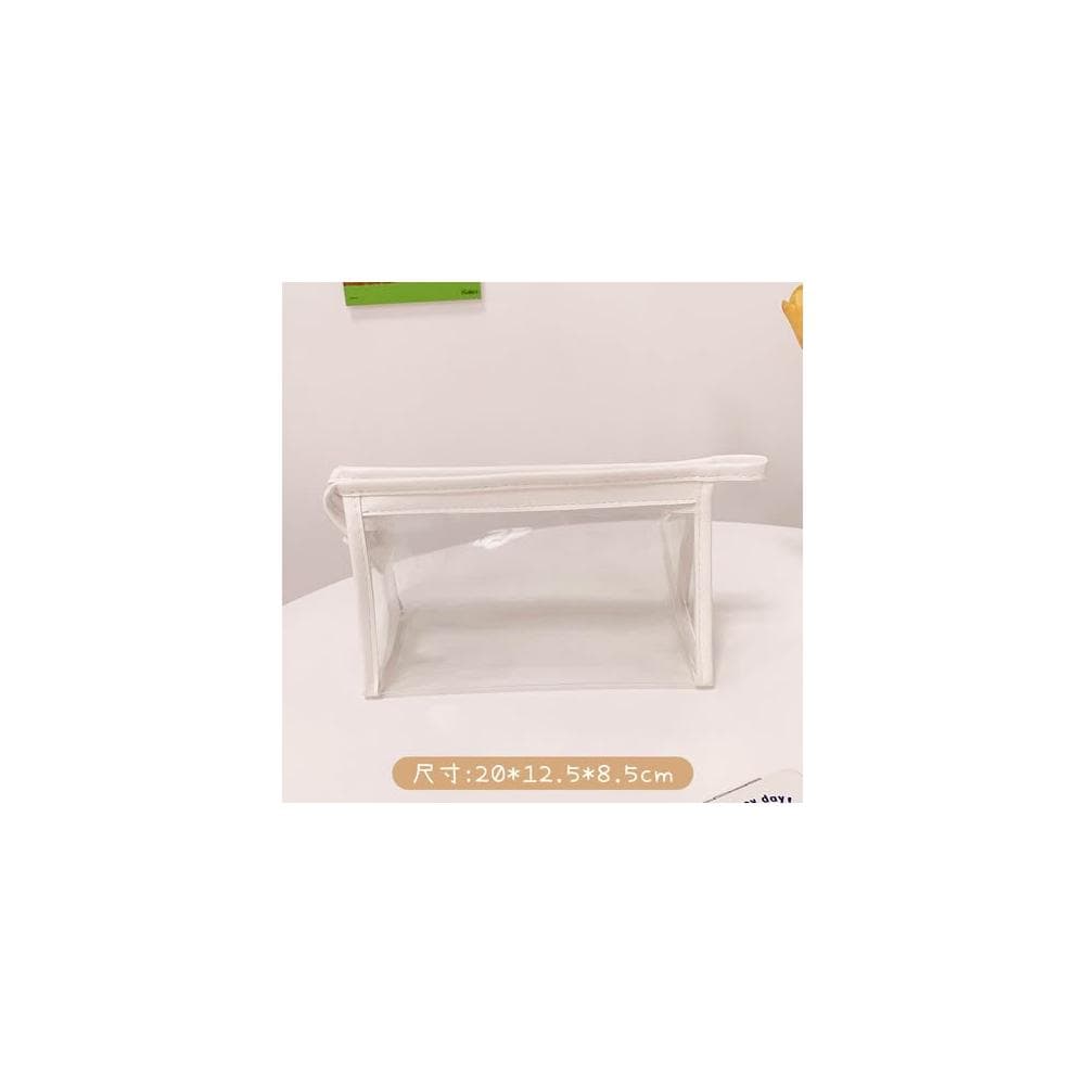 卡通透明筆袋 高顏值大容量女簡約初中生高中大學生日系三角化妝包