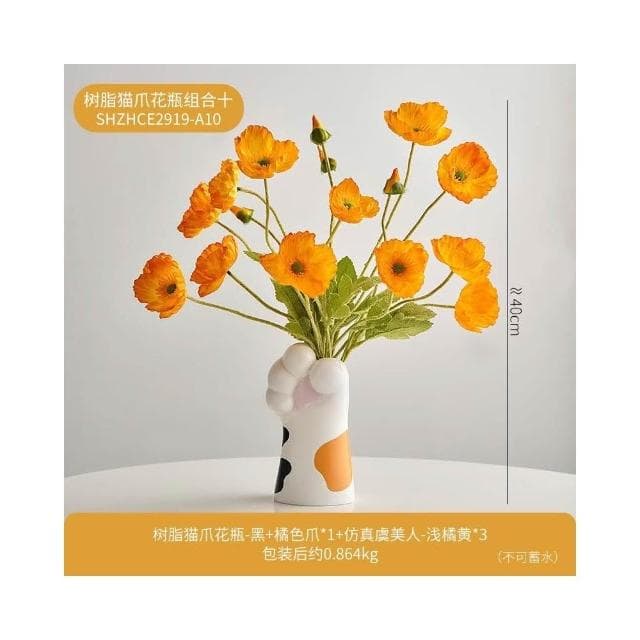 創意可愛貓爪花瓶擺件仿真花家居玄關桌面裝飾品喬遷女生生日禮物