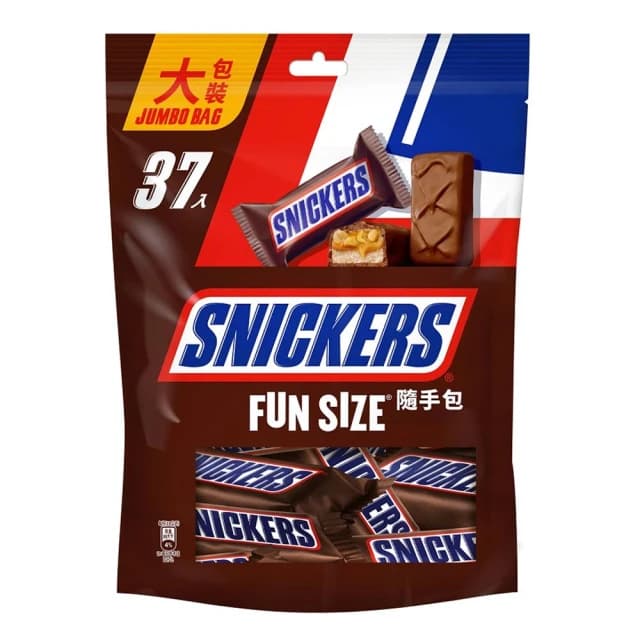 【Snickers 士力架】花生巧克力隨手包 18公克x37入/包 牛奶巧克力包花生焦糖