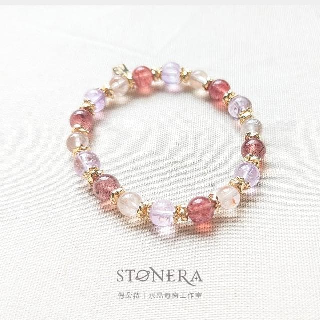 Stonera 偲朵菈|靜語之森|天然水晶 草莓晶/紫水晶 手鍊