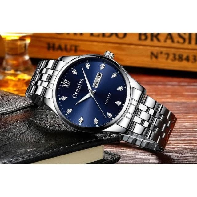 手錶男2025新款男士爸爸商務風瑞士錶簡約氣質精緻石英錶男生防水機械錶送男朋友輕奢小眾高級感精工錶高顏值精品金屬男錶