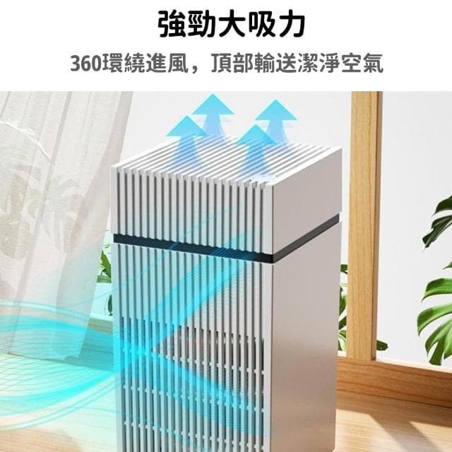 YIZ 輕音空氣凈化器 除甲醛除煙味 USB供電(360°環繞凈化 活性炭HEPA過濾 多送濾芯*1)