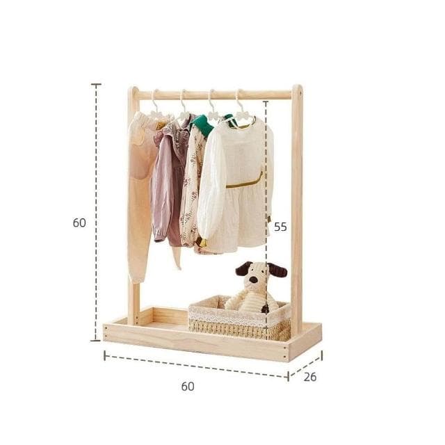衣架輪滑收納落地式放衣服架子嬰兒實木儲物掛衣架
