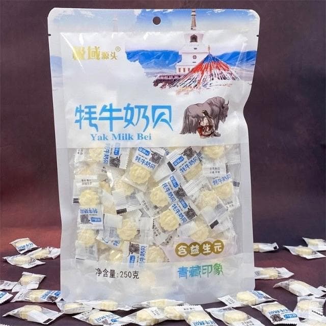 文文甄選 青海西寧特産零食源頭氂牛奶貝奶片奶糖青藏印象