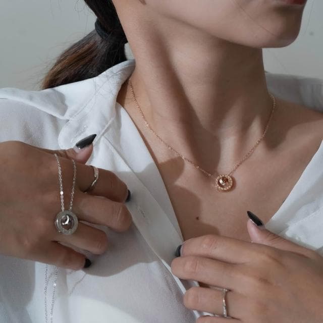 【Porabella】新款925純銀情侶項鍊 十字轉運珠項鍊 幾何字母吊墜 中性小眾ins風 情人節禮物Necklace  FN-222