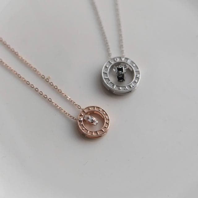 【Porabella】新款925純銀情侶項鍊 十字轉運珠項鍊 幾何字母吊墜 中性小眾ins風 情人節禮物Necklace  FN-222