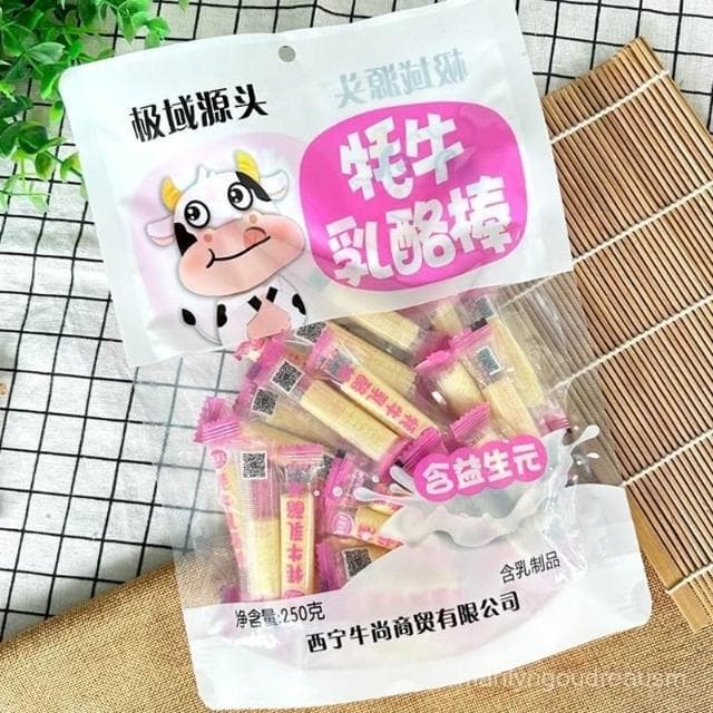 文文甄選 青海特産極域源頭牦牛奶貝奶酪棒乾吃奶片糖奶豆兒童零食