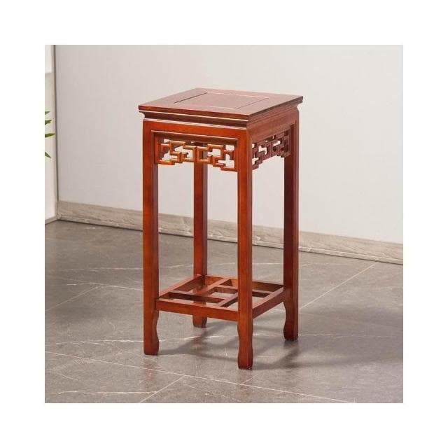 實木花架仿紅木中式傢用客廳仿古花幾室內置物架榆木盆景架子包郵展示邊桌 盆栽架 花架 植物架 CLLQ