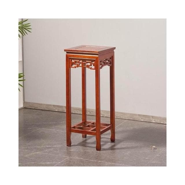 實木花架仿紅木中式傢用客廳仿古花幾室內置物架榆木盆景架子包郵展示邊桌 盆栽架 花架 植物架 CLLQ