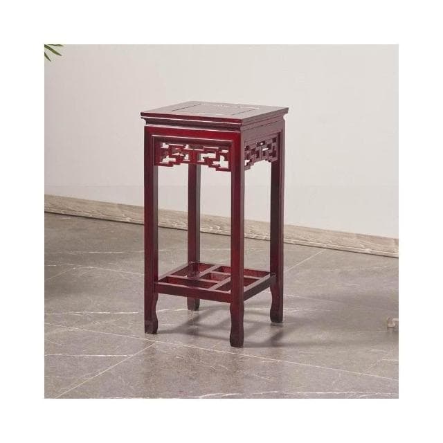 實木花架仿紅木中式傢用客廳仿古花幾室內置物架榆木盆景架子包郵展示邊桌 盆栽架 花架 植物架 CLLQ