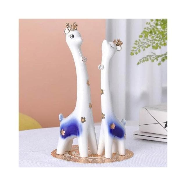 現代陶瓷長頸鹿擺件 創意情侶擺件 喬遷禮物 客廳電視酒櫃擺件 家居工藝裝飾品 裝飾品 玄關擺件 裝飾擺