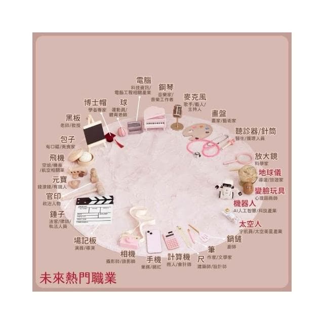 現貨|抓周道具套組 女寶 粉紅 抓周 抓周儀式 木質道具 抓周用品 生日派對 寶寶周歲 木質道具|GoGraphy