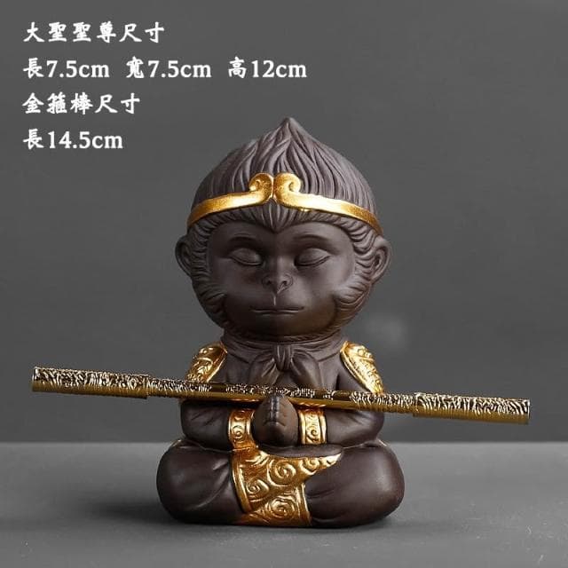 🔥轉轉運台灣現貨🔥 大聖歸來 贈送金箍棒 風水擺件 齊天大聖 流水擺飾 風水 招財流水 茶寵 悟空大聖 玄關 居家