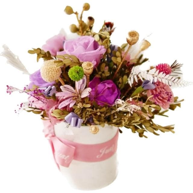 優雅小姐 桌花 優雅 極度花燥 花禮 永生花 乾燥花 不凋花 紫色 禮物 畢業季 畢業 七夕 情人節