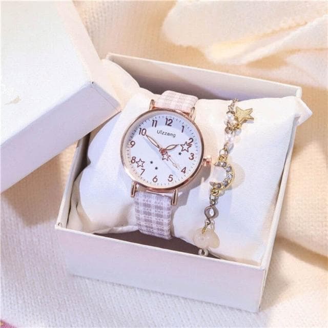 手錶套裝女氣質小眾ins風女用手錶女款學生簡約石英錶國高中生光動能腕錶小朋友高顏值手錶女童可愛生日禮物輕奢高級感手錶