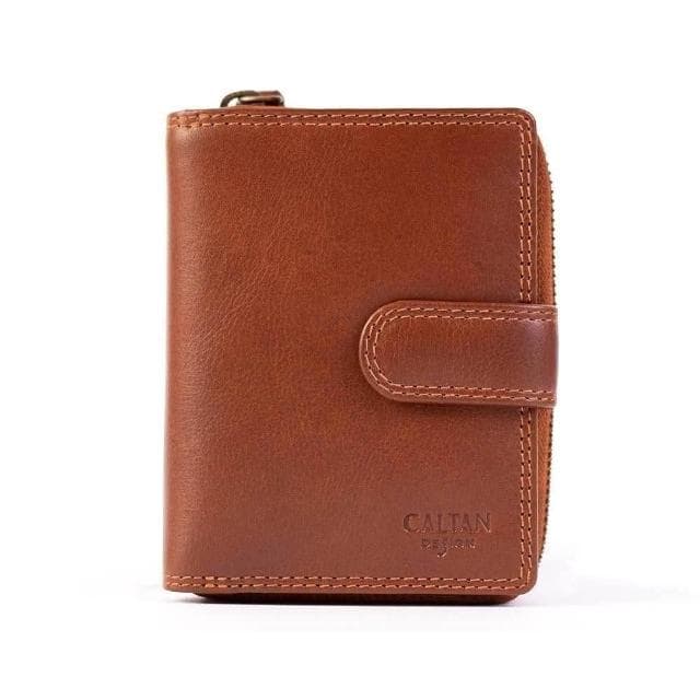 CALTAN DESIGN |扣式多功能兩折零錢短夾 072846 五色(真皮 中夾 皮夾 錢包)