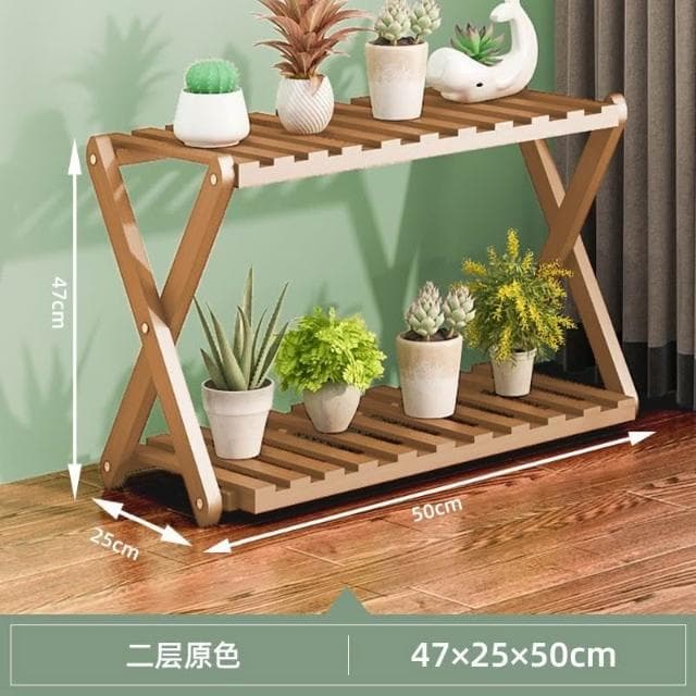 凱莎優選 陽臺花架子室內多層實木客廳傢用置物架多肉綠蘿花盆架裝飾植物架 花架 盆栽架 陽臺花架子 室內多層實