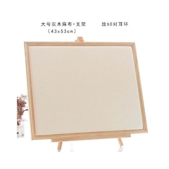 實木相框板掛墻耳環架 女家用首飾架 收納耳釘耳飾項鍊架 飾品展示架 吊墜飾品收納架 擺攤飾品陳列架