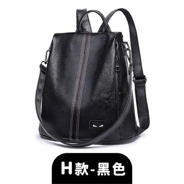 【MoonDy】包包 真皮後背包 輕便後背包 休閒背包 牛皮包包 黑色包包 大容量後背包 旅行包 女生禮物