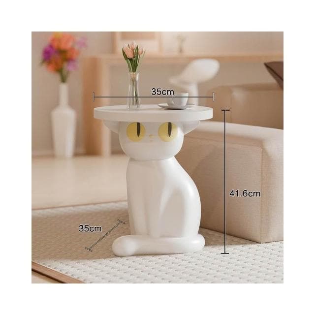 創意貓咪茶几 落地擺件 客廳沙發旁家用高級感可愛邊幾 喬遷搬家禮物 小邊桌 沙發桌 床頭桌 造型邊桌