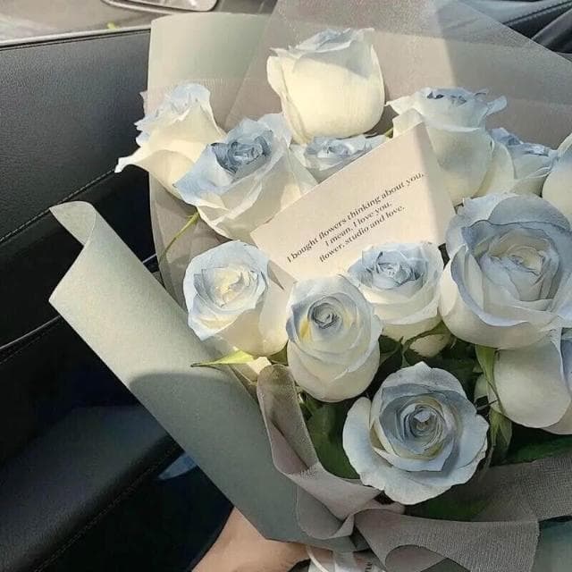 ins密西根碎冰藍玫瑰 漸變色 仿真花 禮物 高檔仿真花 家居裝飾 拍照道具 七夕情人節禮物