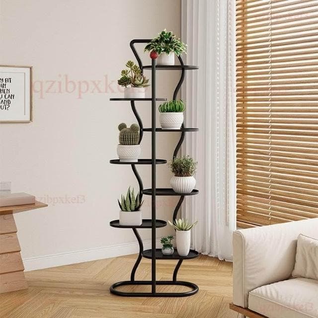 北歐多層落地式花架子 室內客廳置物架 鐵藝多肉花架 陽台植物花盆架 多功能植物架 盆栽置物架 室內花