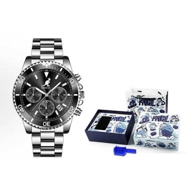 【KANGOL】KANGOL 手錶 金屬錶帶 石英機芯 高級 黑水鬼 綠水鬼