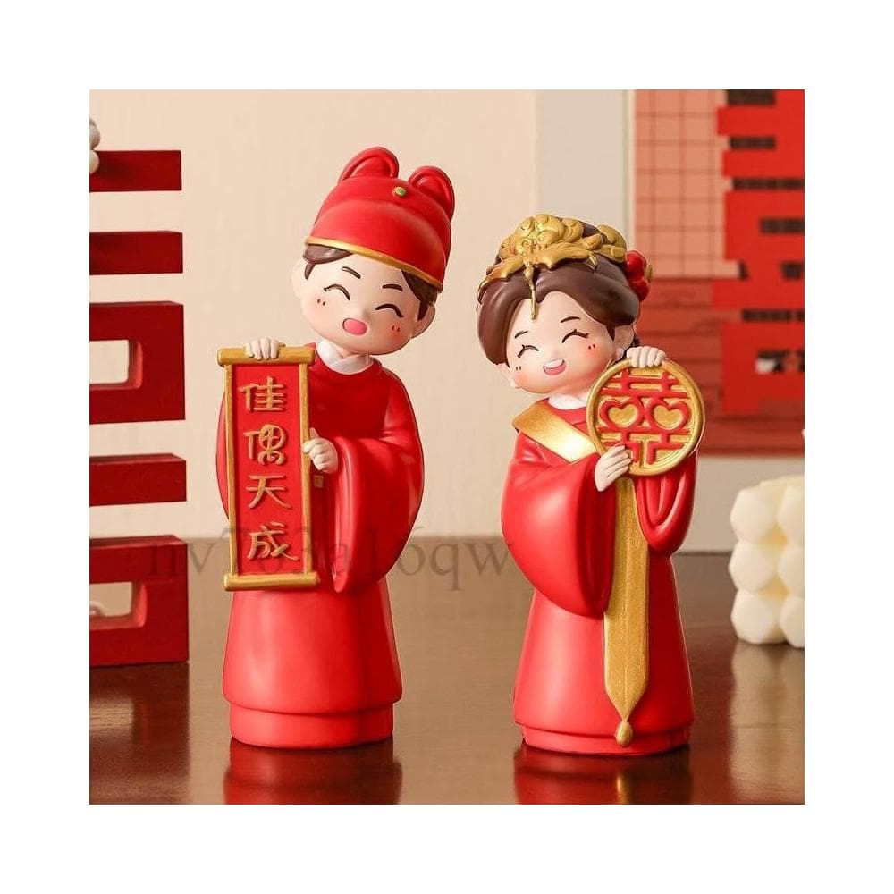 新婚禮物 送新人中式喜慶娃娃擺件一對 婚房布置訂婚結婚禮物 紀念性禮物 結婚 禮物 結婚賀禮 結婚送