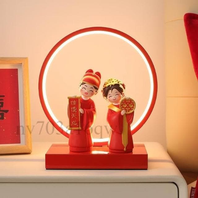 新婚禮物 送新人中式喜慶娃娃擺件一對 婚房布置訂婚結婚禮物 紀念性禮物 結婚 禮物 結婚賀禮 結婚送