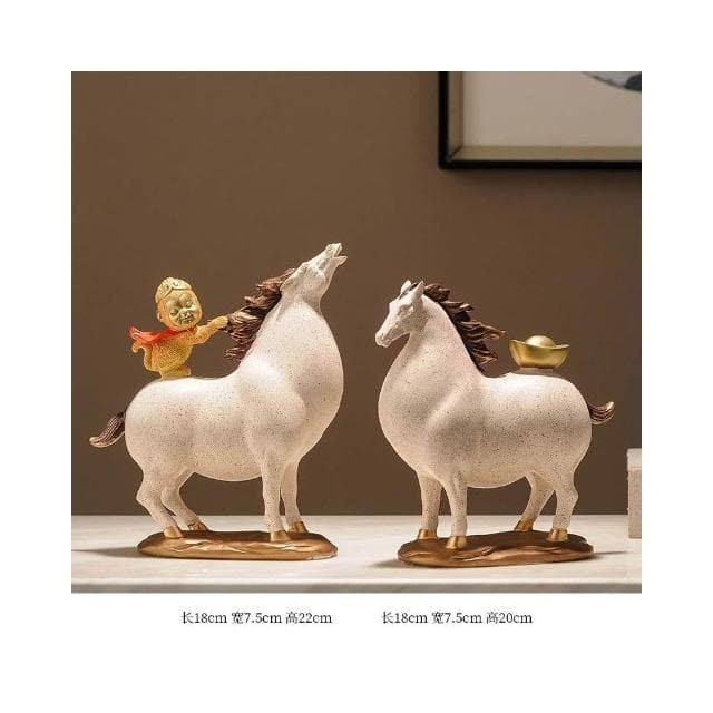 馬上有錢擺件 招財辦公室裝飾品 高檔新中式客廳擺件 喬遷開業禮品 祝福寓意 療癒小物 辦公室風水陶瓷