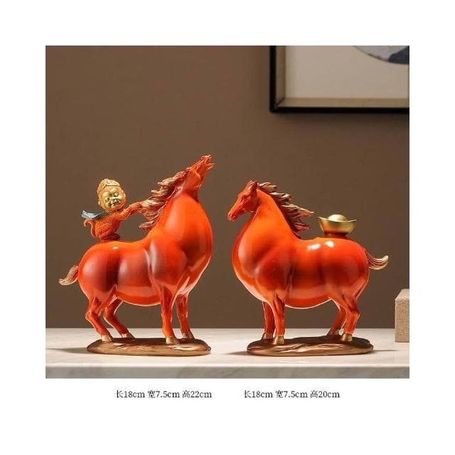 馬上有錢擺件 招財辦公室裝飾品 高檔新中式客廳擺件 喬遷開業禮品 祝福寓意 療癒小物 辦公室風水陶瓷