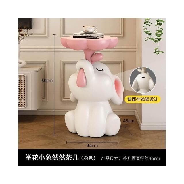 小熊邊幾客廳大型擺件茶几托盤落地擺件沙發旁茶几多功能床頭櫃家居飾品喬遷禮物卡通茶几沙髮旁邊桌