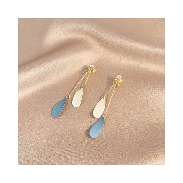 🎗飾間首飾鋪 藍白撞色蚊香盤耳夾無耳洞女時尚設計感小眾藝術生耳墜小清新耳飾
