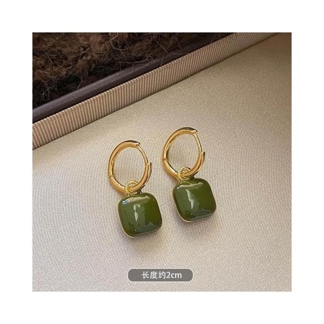 🎗飾間首飾鋪 輕奢高級感滴釉幾何方糖耳環氣質耳環時尚獨特耳環耳飾