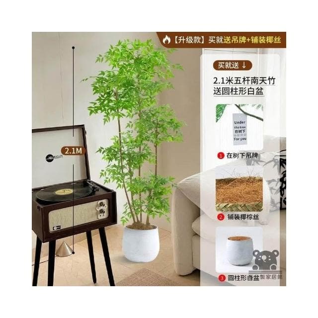 仿真植物 南天竹 落地盆栽 室內 仿生綠植 擺件 裝飾花假樹 塑料花 假花 裝飾花 仿真盆栽