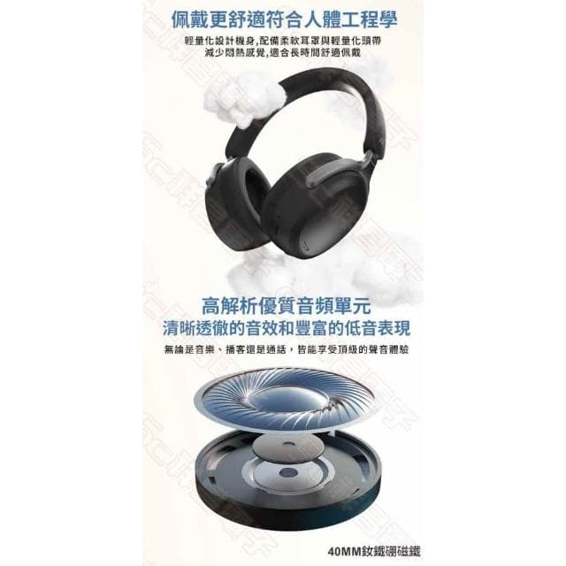INTOPIC 廣鼎 JAZZ-ANC120 靜謐主動降噪無線頭戴耳機 耳罩式耳機 藍芽耳機 無線耳機 奶茶 黑色