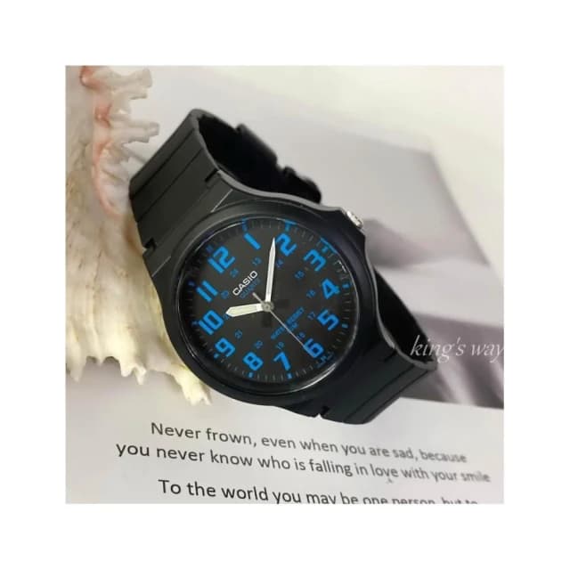 【CASIO 卡西歐】CASIO石英錶+鏡面貼膜 時尚簡約 指針錶 大錶徑4CM清楚好看 男女適用 考試專用 保證正品公司貨MW-240