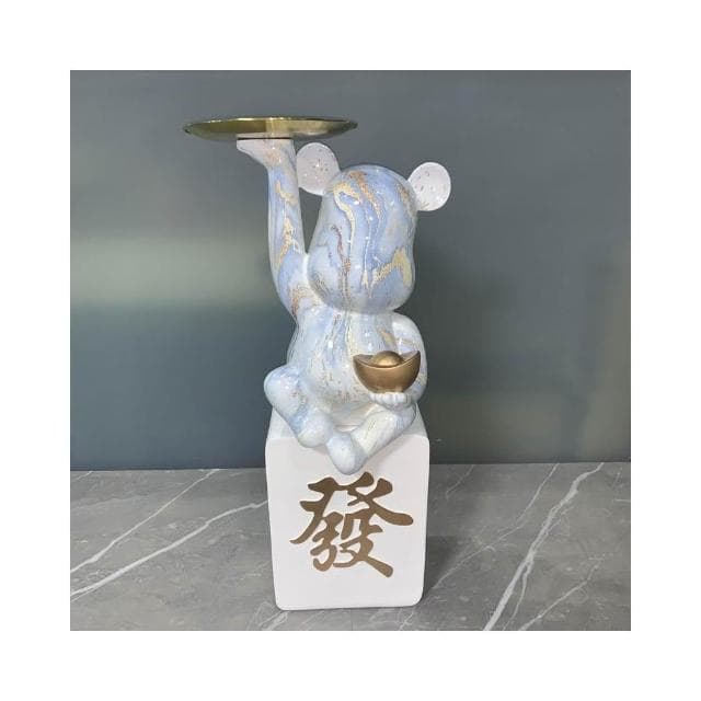 招財卡通擺件 暴力熊托盤 落地大擺件 客廳茶几 家居電視櫃 開業禮物 喬遷裝飾禮品 樹脂電視櫃 客廳茶几桌子