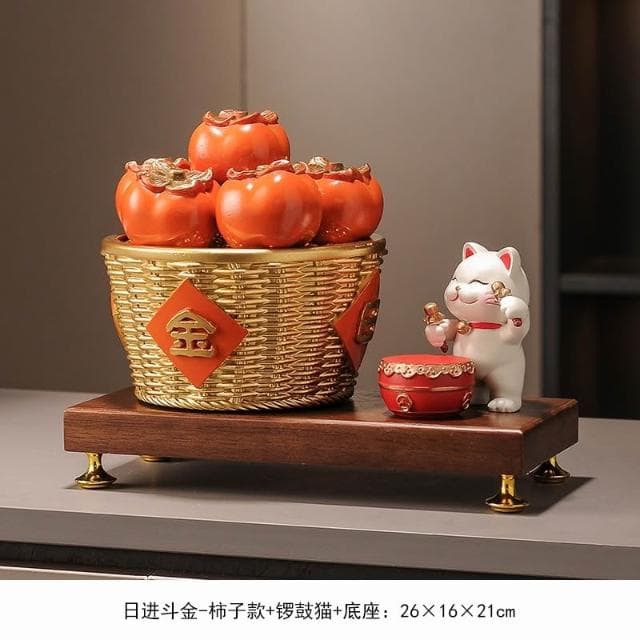 日進斗金擺件 元寶招財貓裝飾 客廳辦公室酒櫃高檔喬遷新居開業禮物 玄關擺件 招財擺飾 入厝禮物 家居