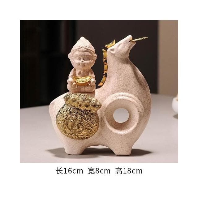 八方來財馬上有錢擺件 客廳酒櫃電視櫃辦公室桌面裝飾喬遷開業禮物 玄關擺件 招財擺飾 入厝禮物 家居裝