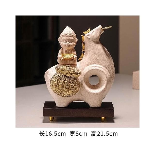 八方來財馬上有錢擺件 客廳酒櫃電視櫃辦公室桌面裝飾喬遷開業禮物 玄關擺件 招財擺飾 入厝禮物 家居裝