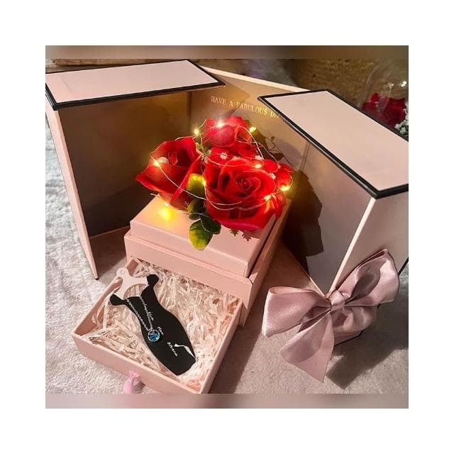 玫瑰禮盒套組【小寶購物】手工玫瑰花 雙開禮盒 生日禮物 情人節 聖誕節 求婚 告白表白 香皂花 母親節 七夕 EMA01