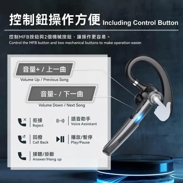 【DTAudio】聆翔 G1通話耳機 單耳耳機 藍牙耳機 耳麥 麥克風 商務型 耳掛式 無線耳機 藍芽耳機  line通話