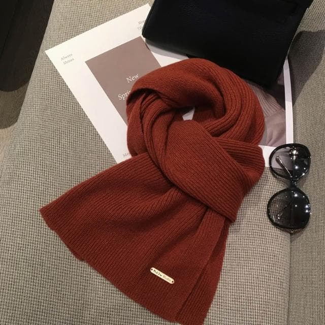 梵花 韓系美拉德色百搭100%純羊毛圍巾女加長披肩情侶純色羊絨圍脖