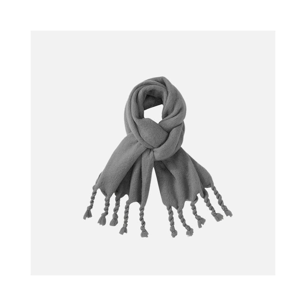 梵花 藍色毛絨圍巾女冬季加厚百搭保暖韓系氛圍感披肩圍脖