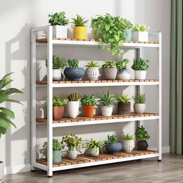 實木鐵藝花架 多肉綠蘿花盆架 客廳多層花卉置物架 室內植物架 可定製花架台 置地式花架 盆栽架 客廳